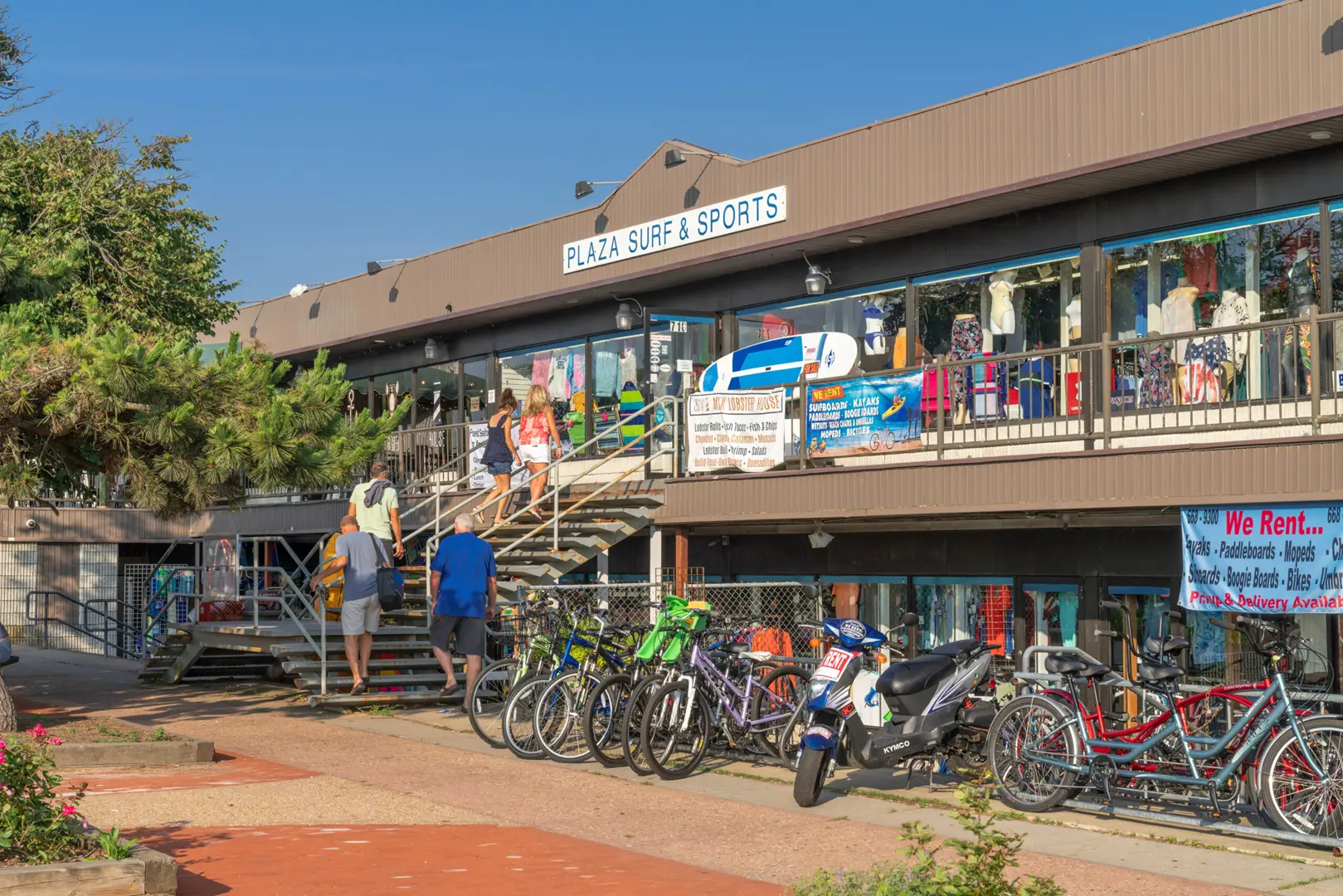 Plaza Surf & Sports store entrance at Hither Hills State Park