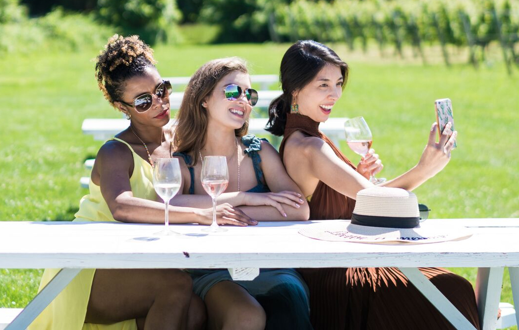 women at a winery