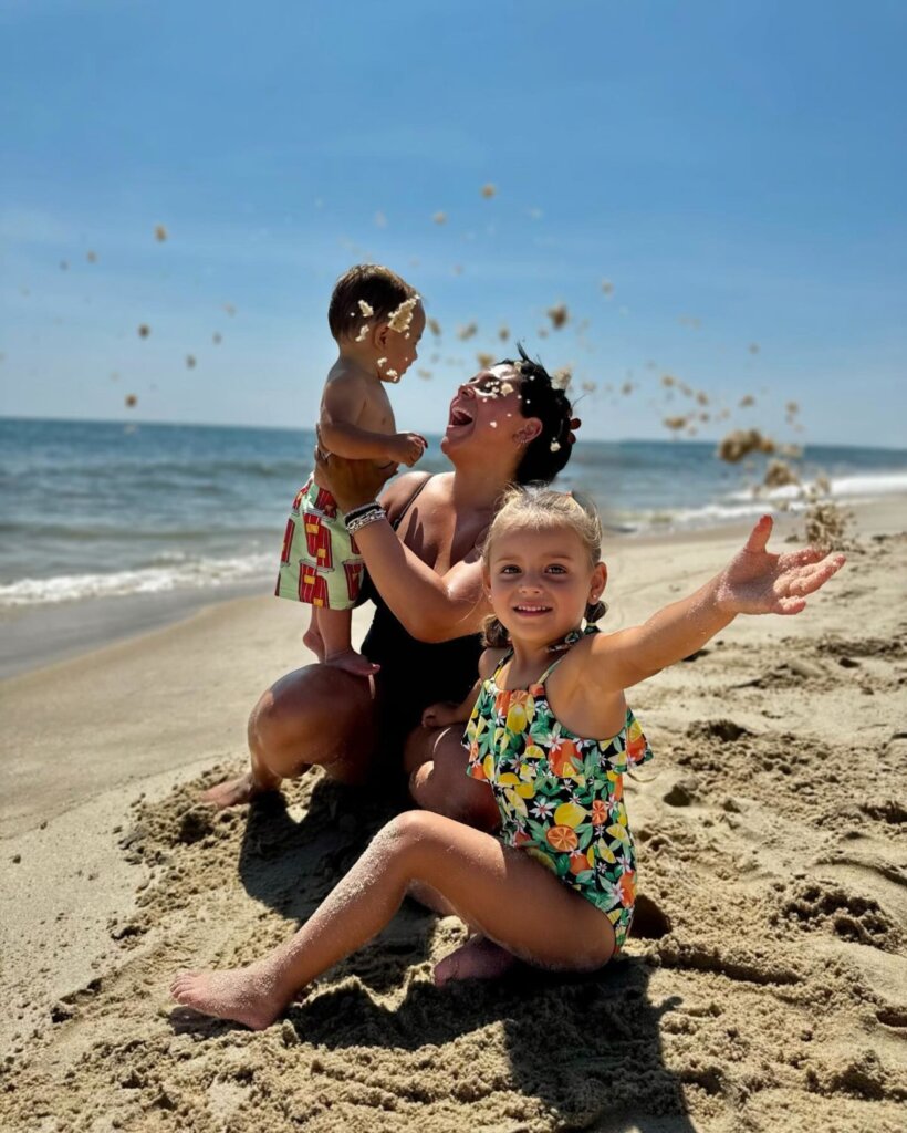 People enjoying the beach on Long Island