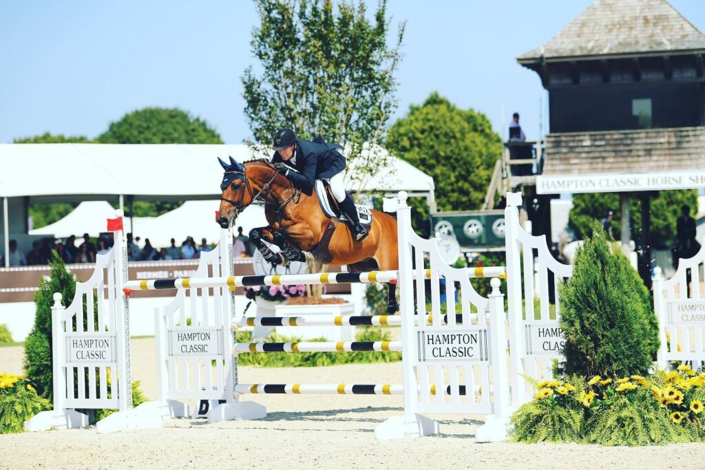 Show jumping competition at the Hampton Classic horse show on Long Island