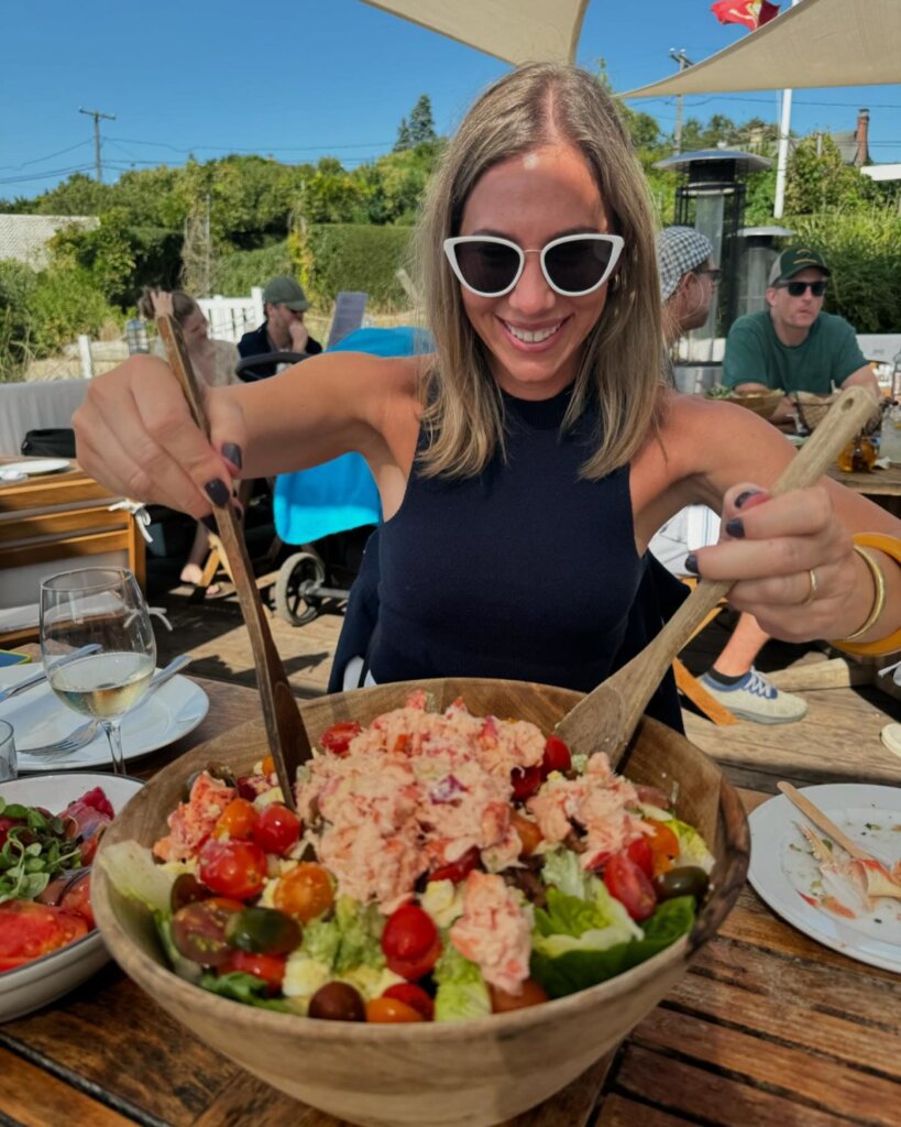 People enjoying food on Long Island