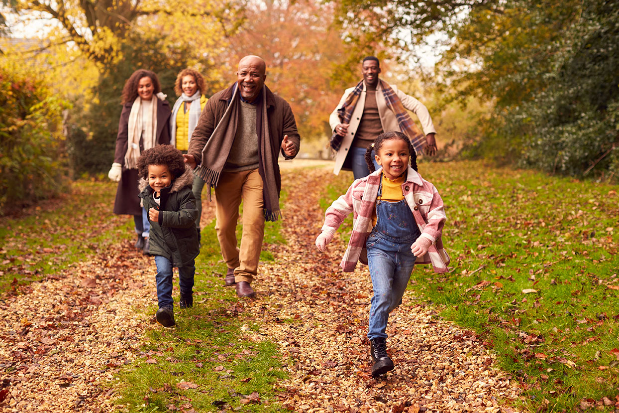 family enjoying fall on Long Island