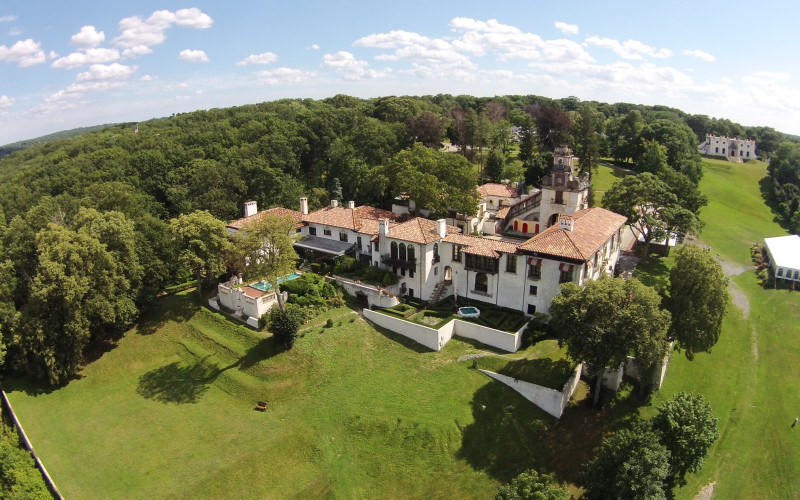 Aerial view of the Vanderbilt Museum mansion on Long Island's North Shore