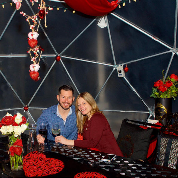 Romantic Valentine's Day dinner setting at a Long Island restaurant
