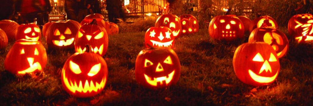 Illuminated jack-o'-lanterns at the Riverhead Halloween Festival, Long Island