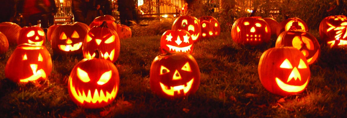 Illuminated jack-o'-lanterns at the Riverhead Halloween Festival, Long Island