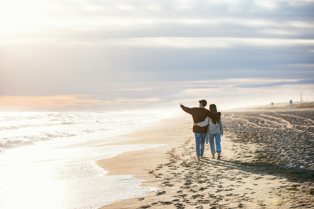Winter scene on a Long Island beach